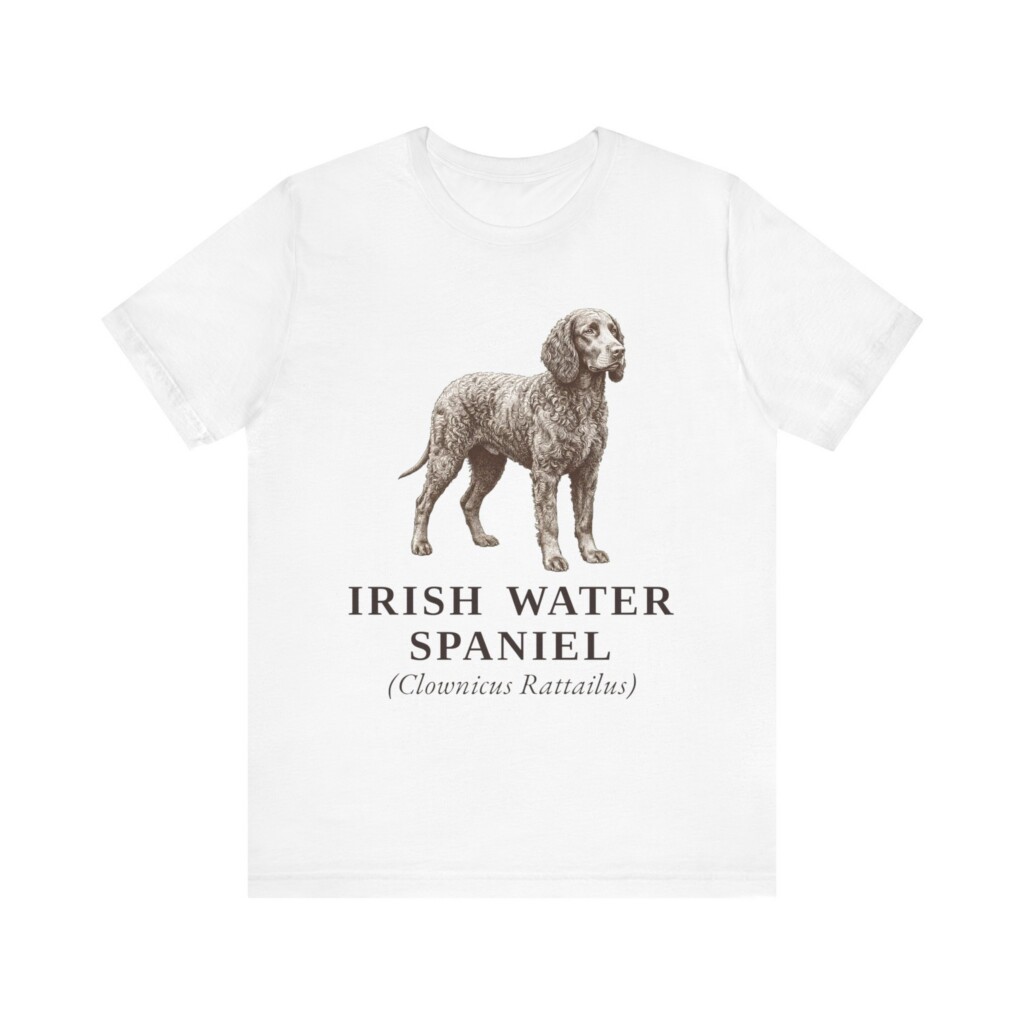 Irish Water Spaniel Latin Shirt, Vintage Dog Sketch Tee, Dog Latin Gift