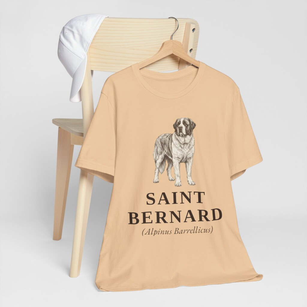Saint Bernard Latin Shirt, Vintage Dog Sketch Tee, Dog Latin Gift
