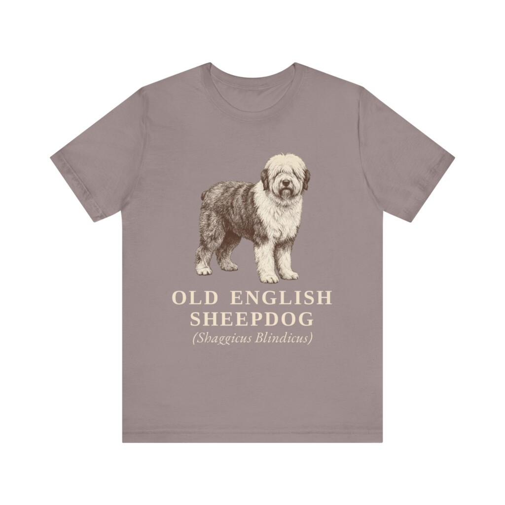 Old English Sheepdog Latin Shirt, Vintage Dog Sketch Tee, Dog Latin Gift