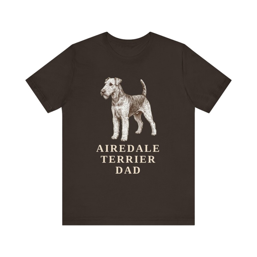 Airedale Terrier Dad Shirt, Vintage Dog Sketch Tee, Dog Dad Gift