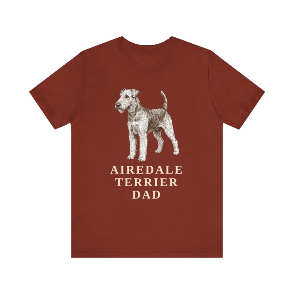 Airedale Terrier Dad Shirt, Vintage Dog Sketch Tee, Dog Dad Gift