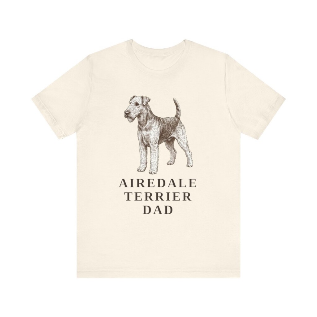 Airedale Terrier Dad Shirt, Vintage Dog Sketch Tee, Dog Dad Gift