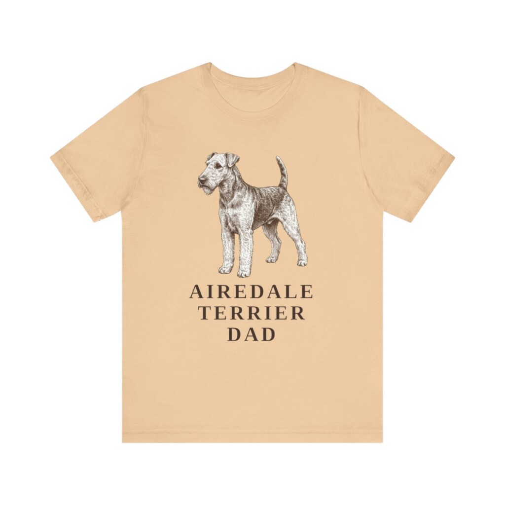 Airedale Terrier Dad Shirt, Vintage Dog Sketch Tee, Dog Dad Gift