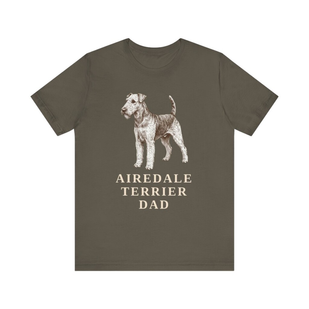 Airedale Terrier Dad Shirt, Vintage Dog Sketch Tee, Dog Dad Gift
