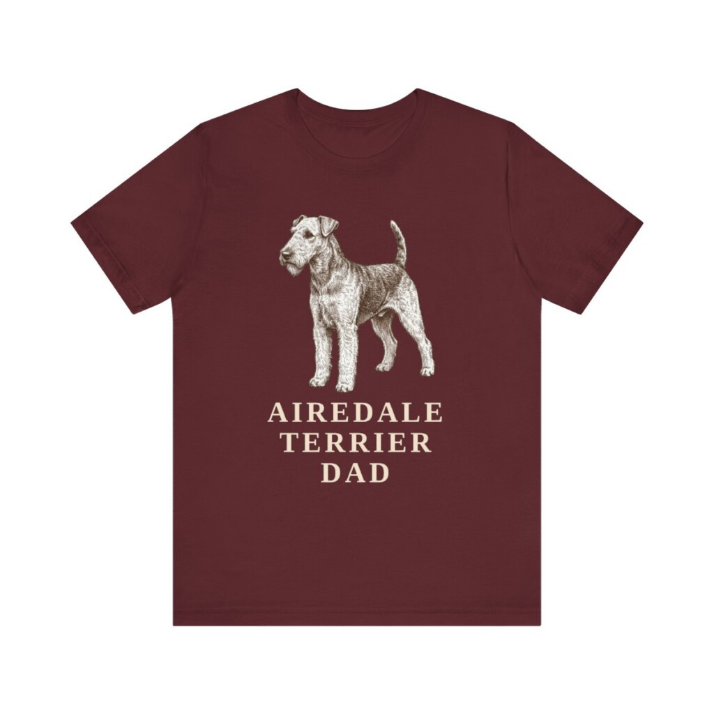Airedale Terrier Dad Shirt, Vintage Dog Sketch Tee, Dog Dad Gift