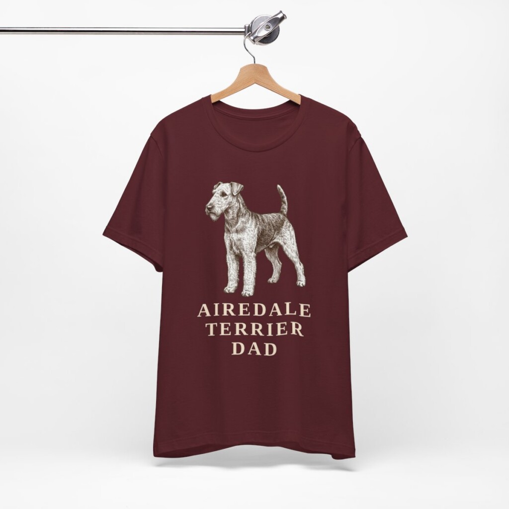 Airedale Terrier Dad Shirt, Vintage Dog Sketch Tee, Dog Dad Gift