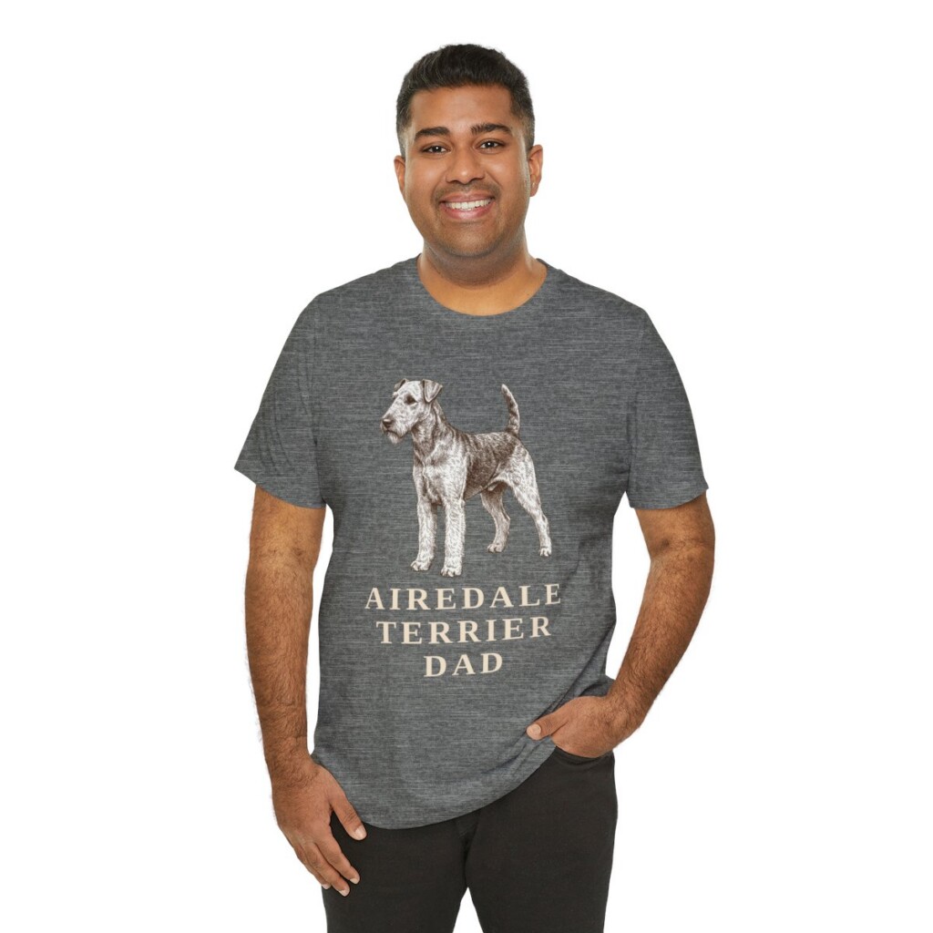 Airedale Terrier Dad Shirt, Vintage Dog Sketch Tee, Dog Dad Gift