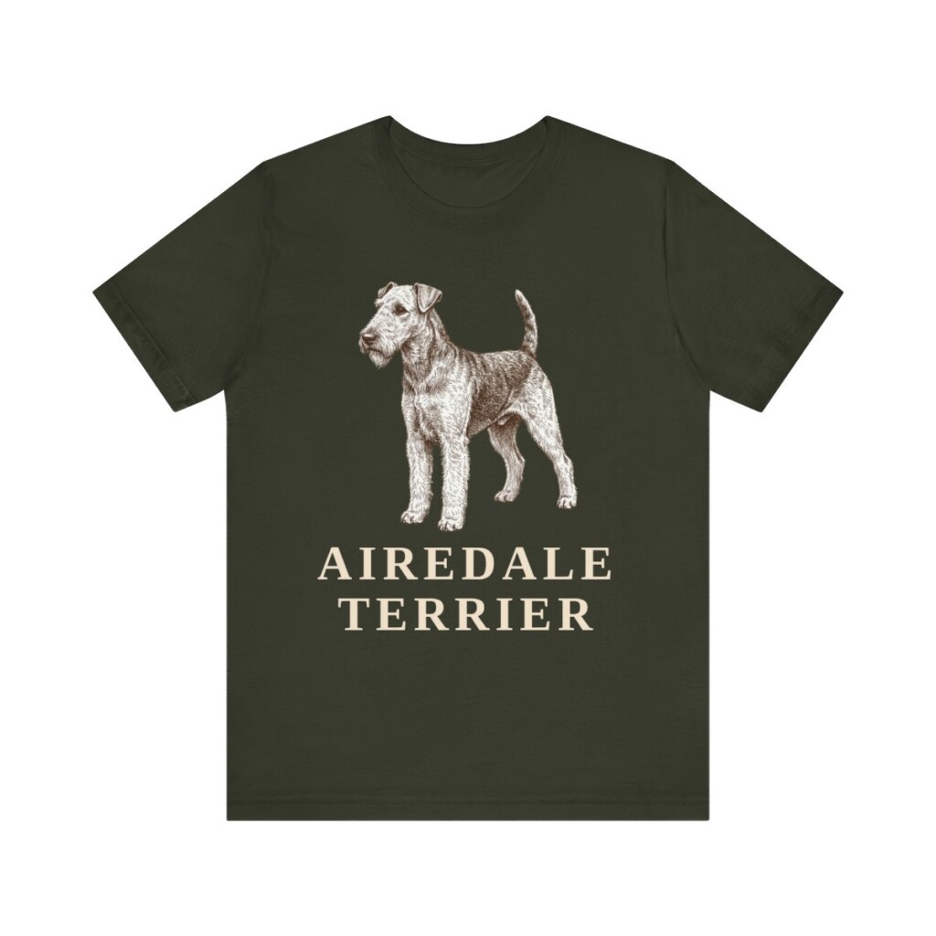 Airedale Terrier Lover Shirt, Vintage Dog Sketch Tee, Dog Lover Gift