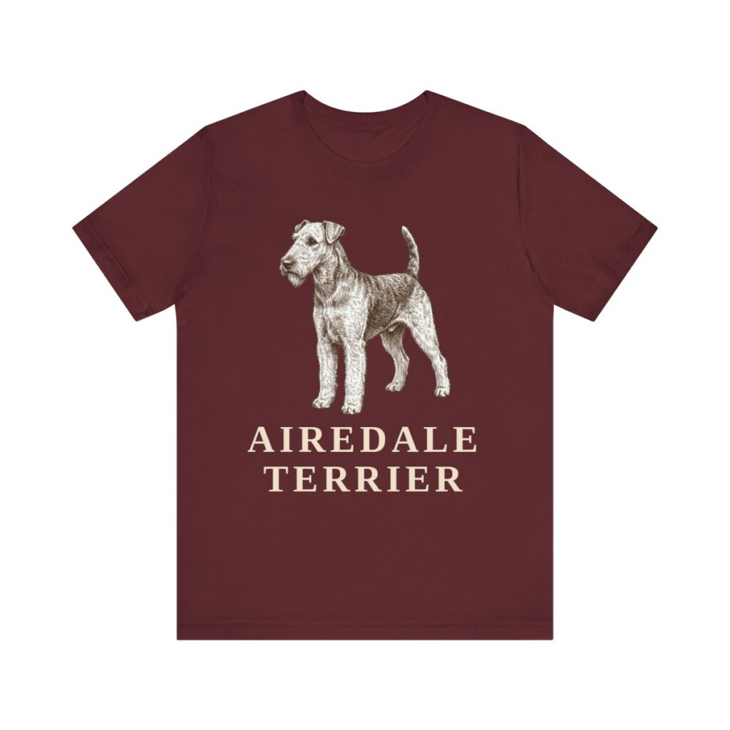 Airedale Terrier Lover Shirt, Vintage Dog Sketch Tee, Dog Lover Gift