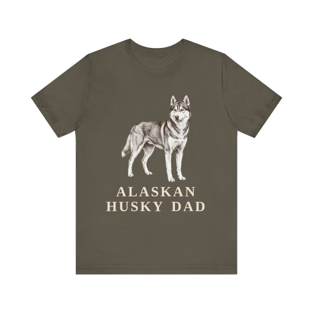 Alaskan Husky Dad Shirt, Vintage Dog Sketch Tee, Dog Dad Gift