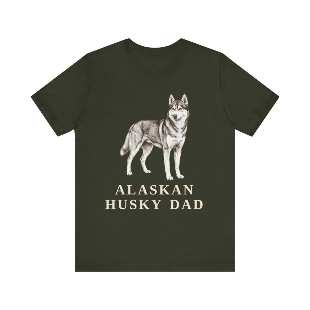 Alaskan Husky Dad Shirt, Vintage Dog Sketch Tee, Dog Dad Gift