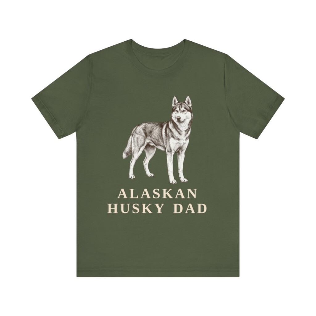 Alaskan Husky Dad Shirt, Vintage Dog Sketch Tee, Dog Dad Gift
