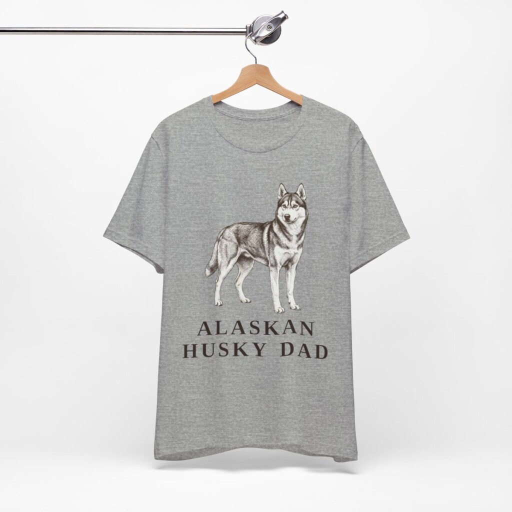 Alaskan Husky Dad Shirt, Vintage Dog Sketch Tee, Dog Dad Gift