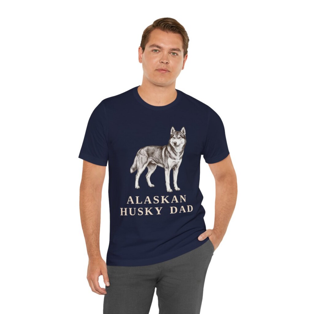 Alaskan Husky Dad Shirt, Vintage Dog Sketch Tee, Dog Dad Gift