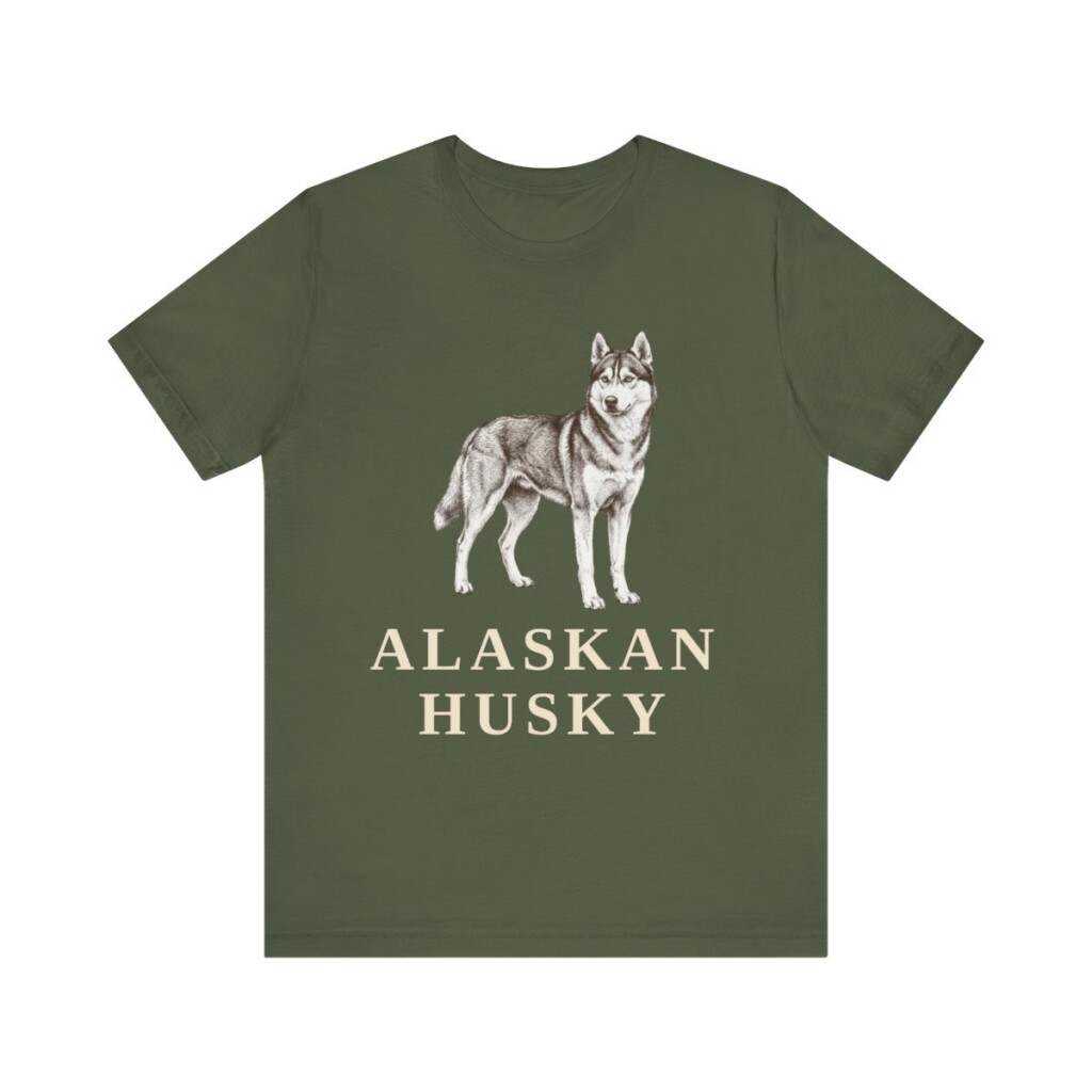 Alaskan Husky Lover Shirt, Vintage Dog Sketch Tee, Dog Lover Gift