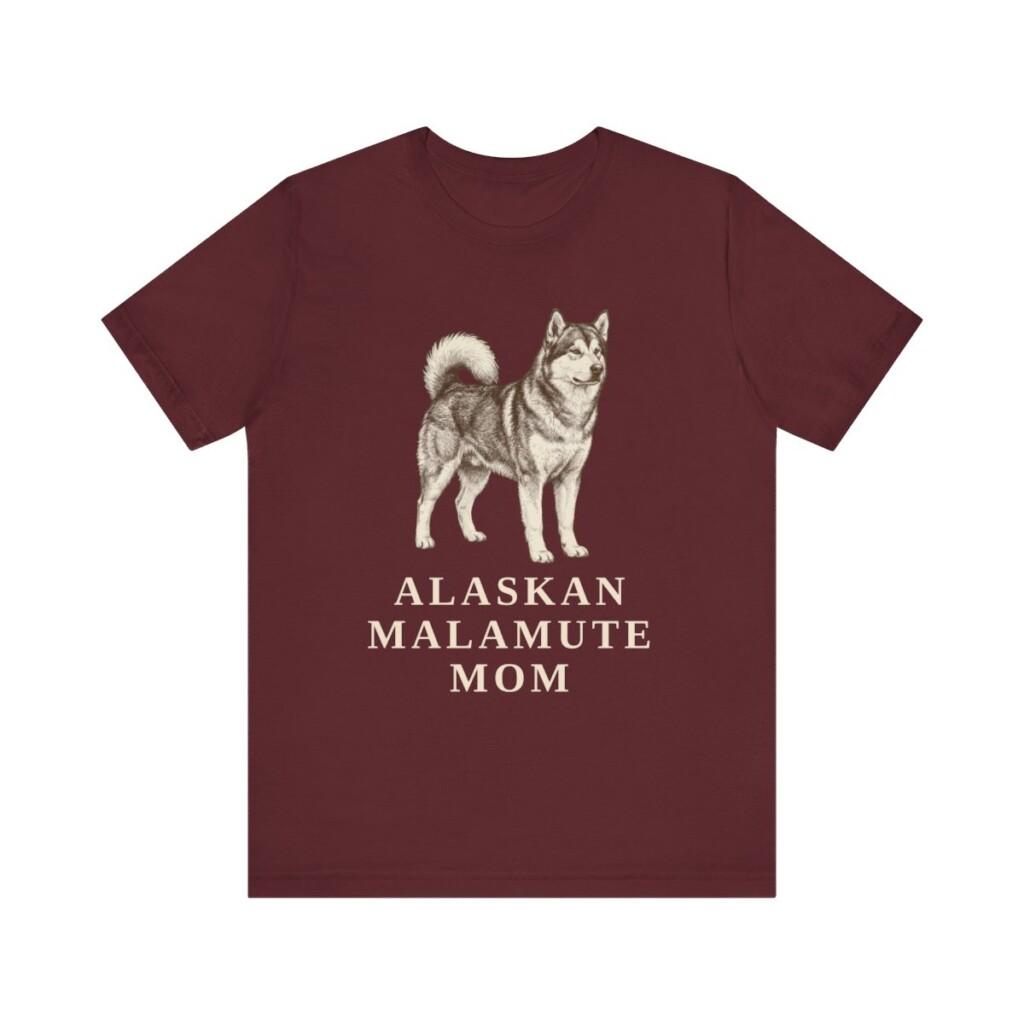 Alaskan Malamute Mom Shirt, Vintage Dog Sketch Tee, Dog Mom Gift