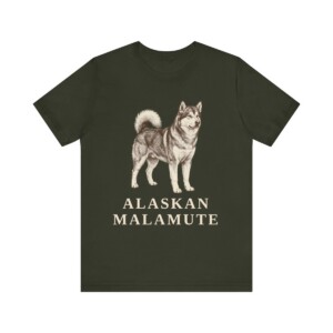 Alaskan Malamute Lover Shirt, Vintage Dog Sketch Tee, Dog Lover Gift