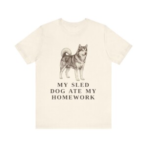 Alaskan Malamute Humor Shirt, Vintage Dog Sketch Tee, Dog Humor Gift