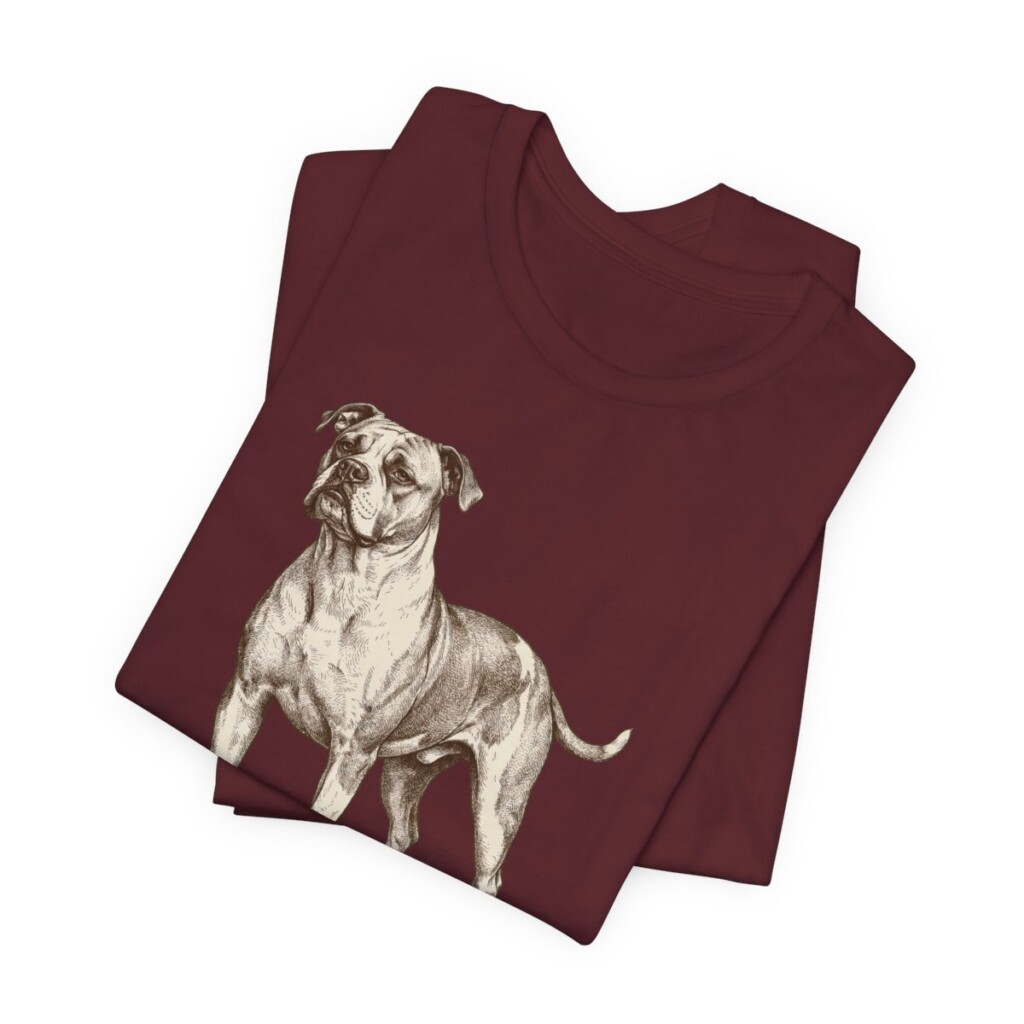 American Bulldog Lover Shirt, Vintage Dog Sketch Tee, Dog Lover Gift