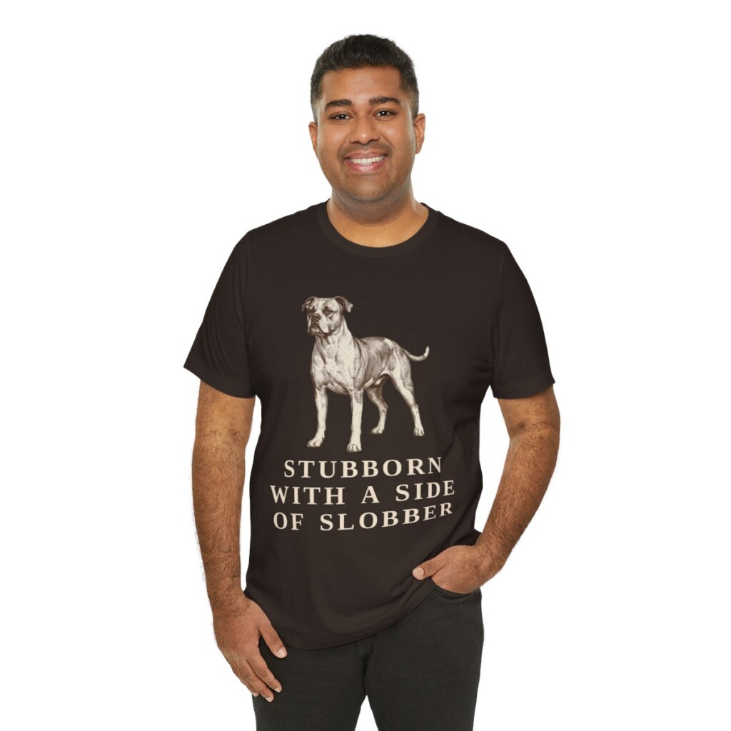 American Bulldog Humor Shirt, Vintage Dog Sketch Tee, Dog Humor Gift