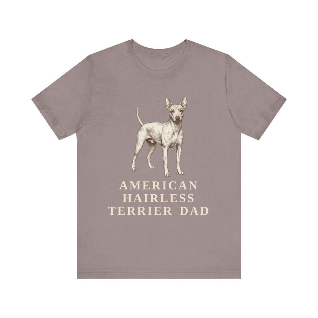 American Hairless Terrier Dad Shirt, Vintage Dog Sketch Tee, Dog Dad Gift