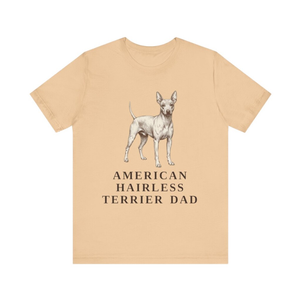 American Hairless Terrier Dad Shirt, Vintage Dog Sketch Tee, Dog Dad Gift