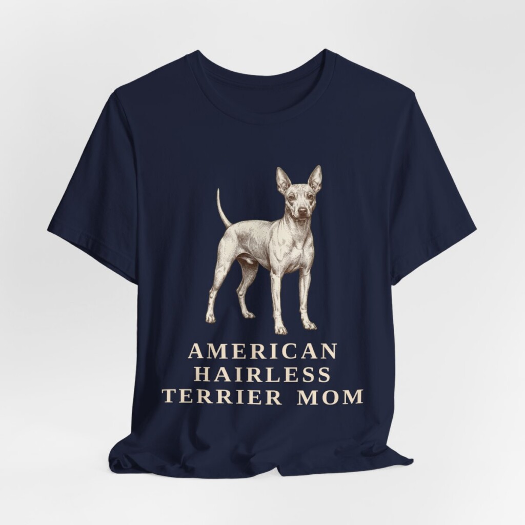 American Hairless Terrier Mom Shirt, Vintage Dog Sketch Tee, Dog Mom Gift