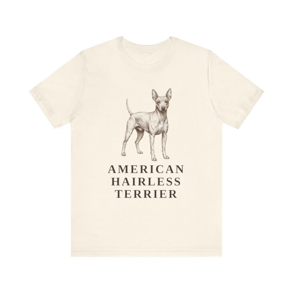 American Hairless Terrier Lover Shirt, Vintage Dog Sketch Tee, Dog Lover Gift
