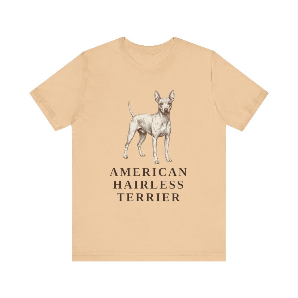 American Hairless Terrier Lover Shirt, Vintage Dog Sketch Tee, Dog Lover Gift