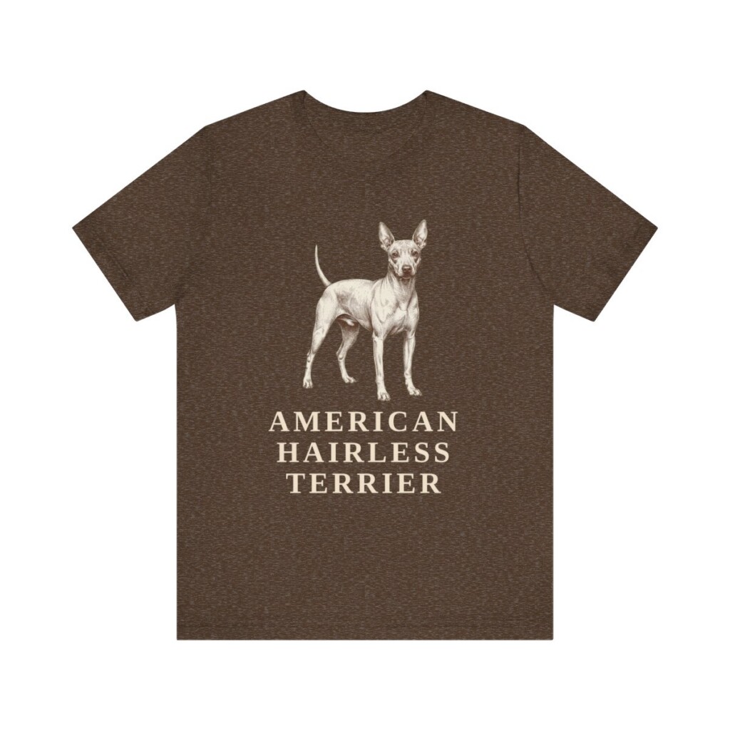 American Hairless Terrier Lover Shirt, Vintage Dog Sketch Tee, Dog Lover Gift