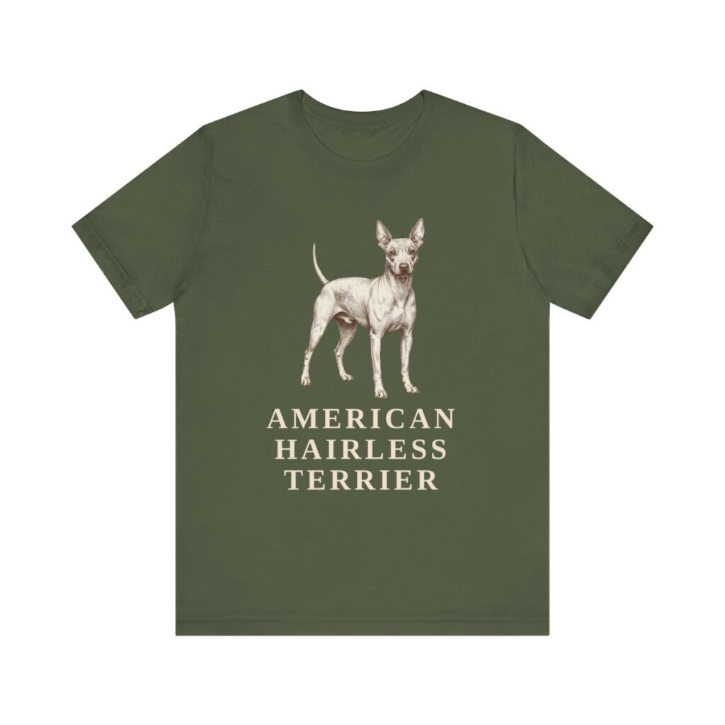 American Hairless Terrier Lover Shirt, Vintage Dog Sketch Tee, Dog Lover Gift