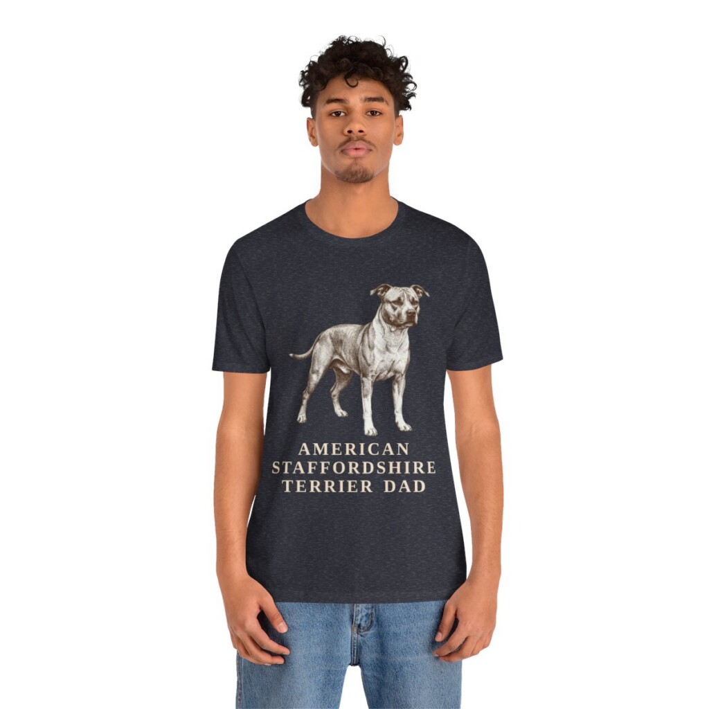 American Staffordshire Terrier Dad Shirt, Vintage Dog Sketch Tee, Dog Dad Gift American Staffordshire Terrier Dad Shirt, Vintage Dog Sketch Tee, Dog Dad Gift