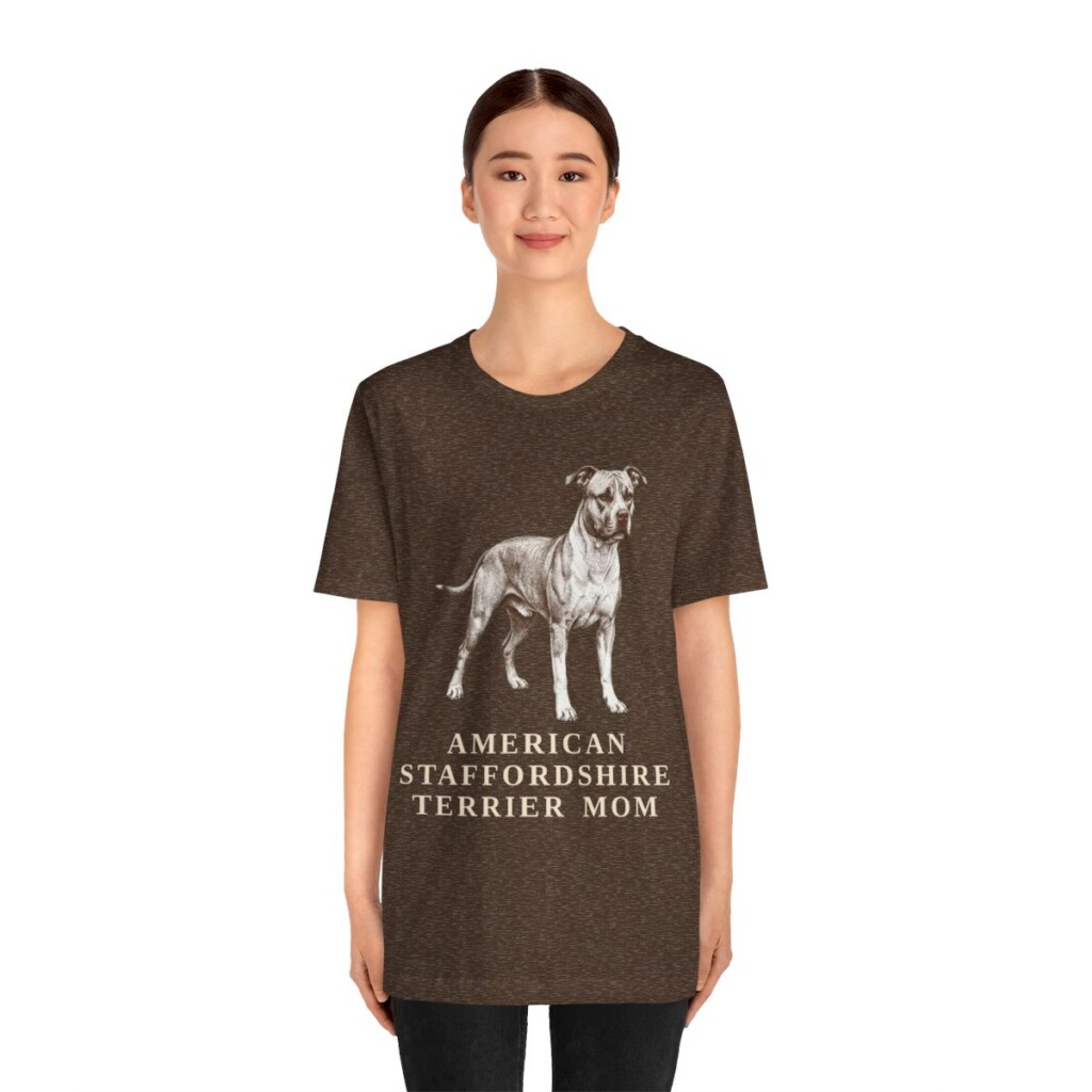 American Staffordshire Terrier Mom Shirt, Vintage Dog Sketch Tee, Dog Mom Gift