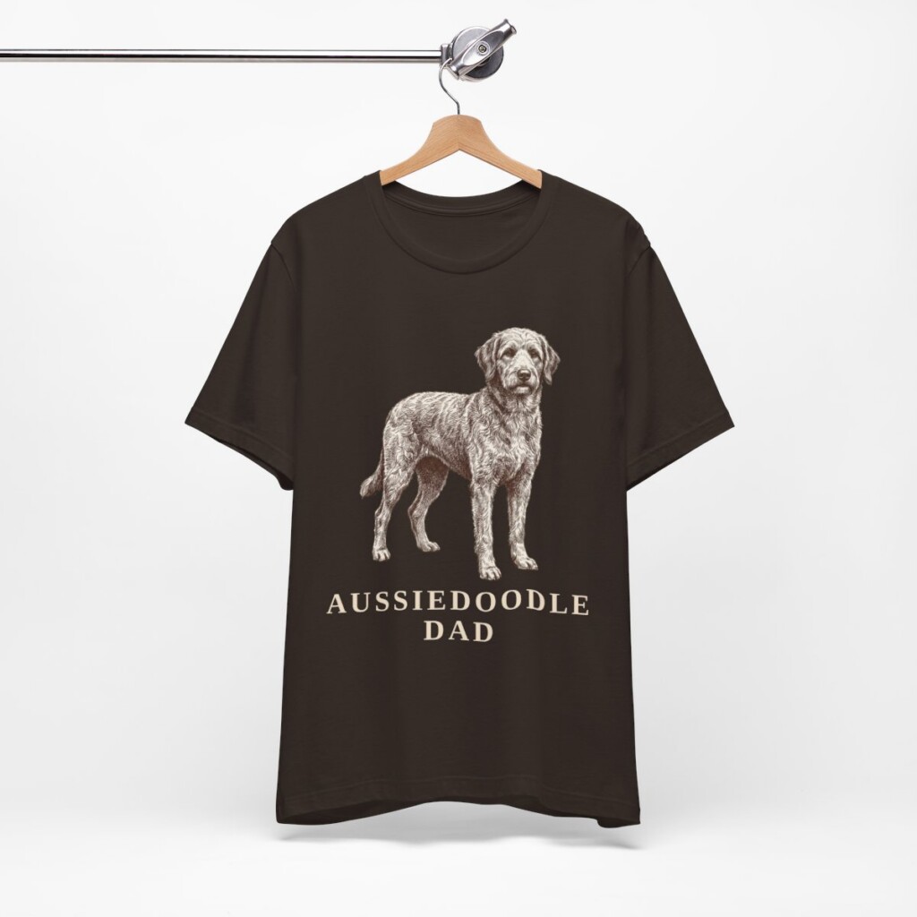 Aussiedoodle Dad Shirt, Vintage Dog Sketch Tee, Dog Dad Gift