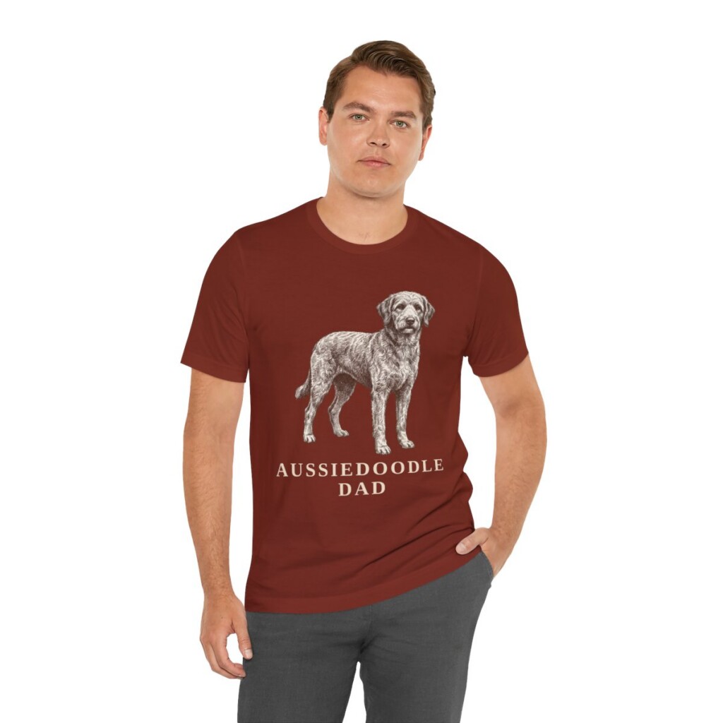 Aussiedoodle Dad Shirt, Vintage Dog Sketch Tee, Dog Dad Gift