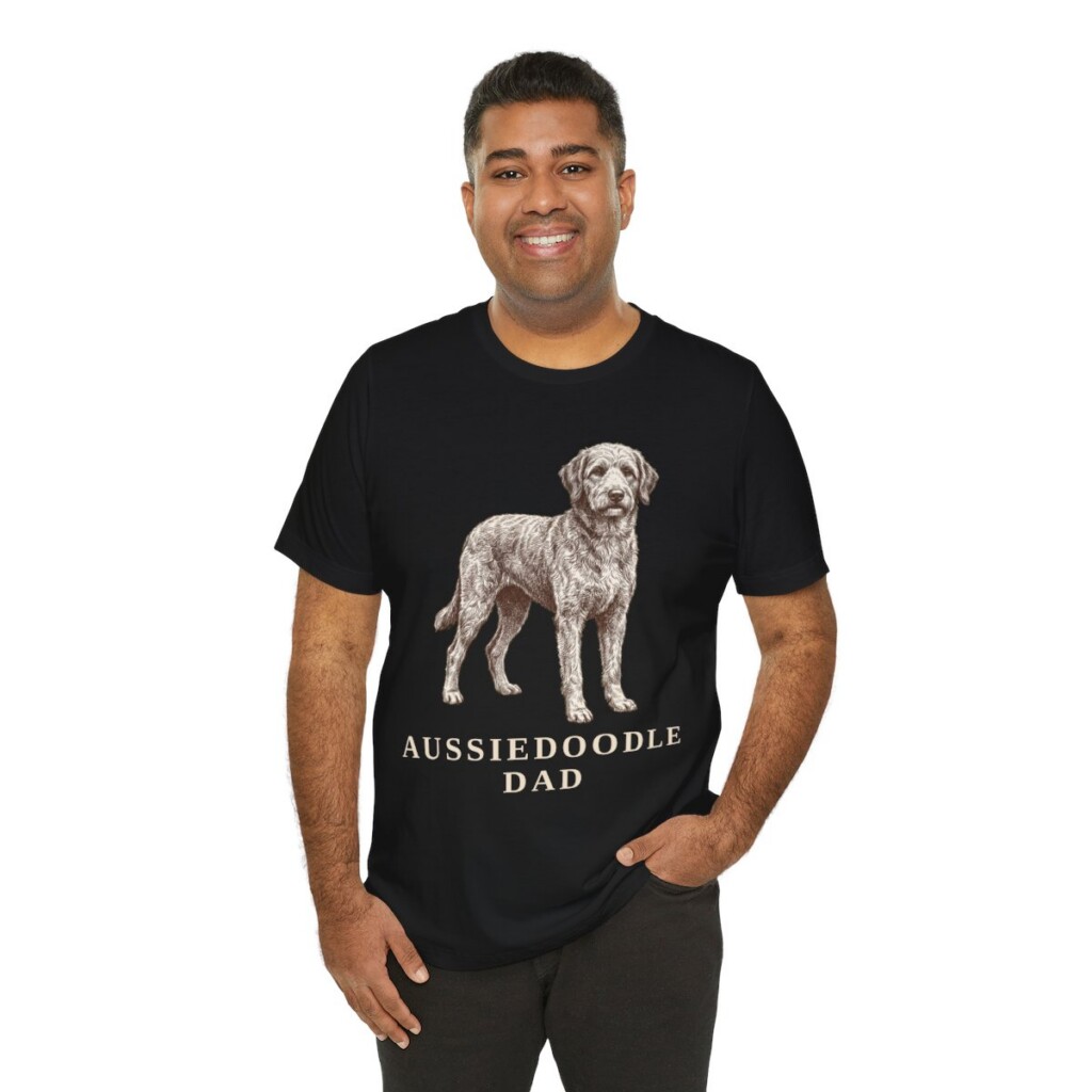 Aussiedoodle Dad Shirt, Vintage Dog Sketch Tee, Dog Dad Gift