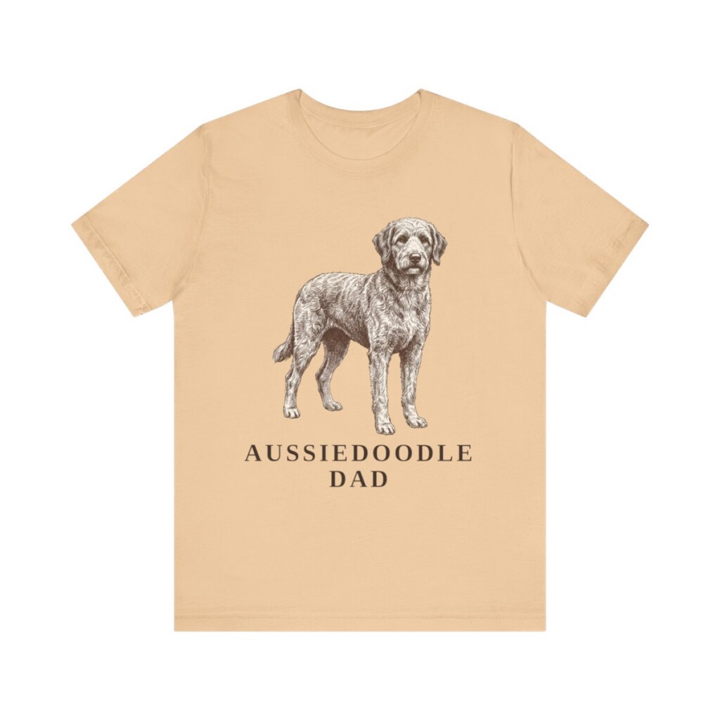 Aussiedoodle Dad Shirt, Vintage Dog Sketch Tee, Dog Dad Gift