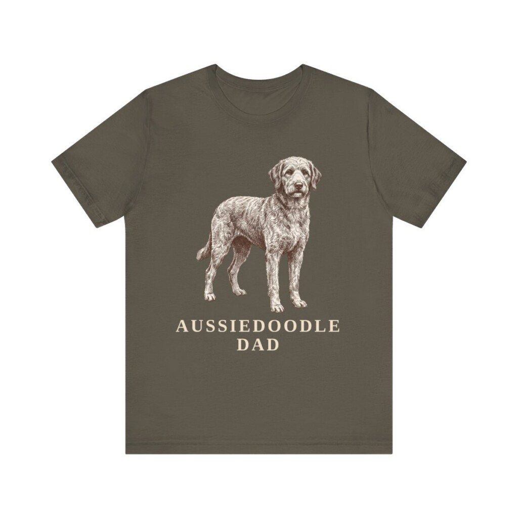 Aussiedoodle Dad Shirt, Vintage Dog Sketch Tee, Dog Dad Gift