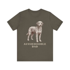 Aussiedoodle Dad Shirt, Vintage Dog Sketch Tee, Dog Dad Gift