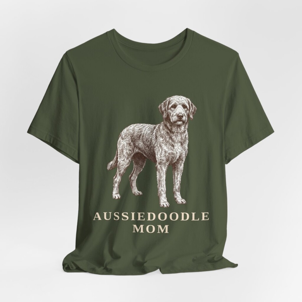 Aussiedoodle Mom Shirt, Vintage Dog Sketch Tee, Dog Mom Gift