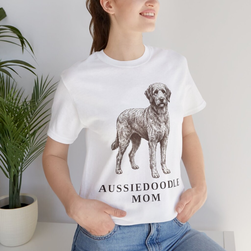 Aussiedoodle Mom Shirt, Vintage Dog Sketch Tee, Dog Mom Gift
