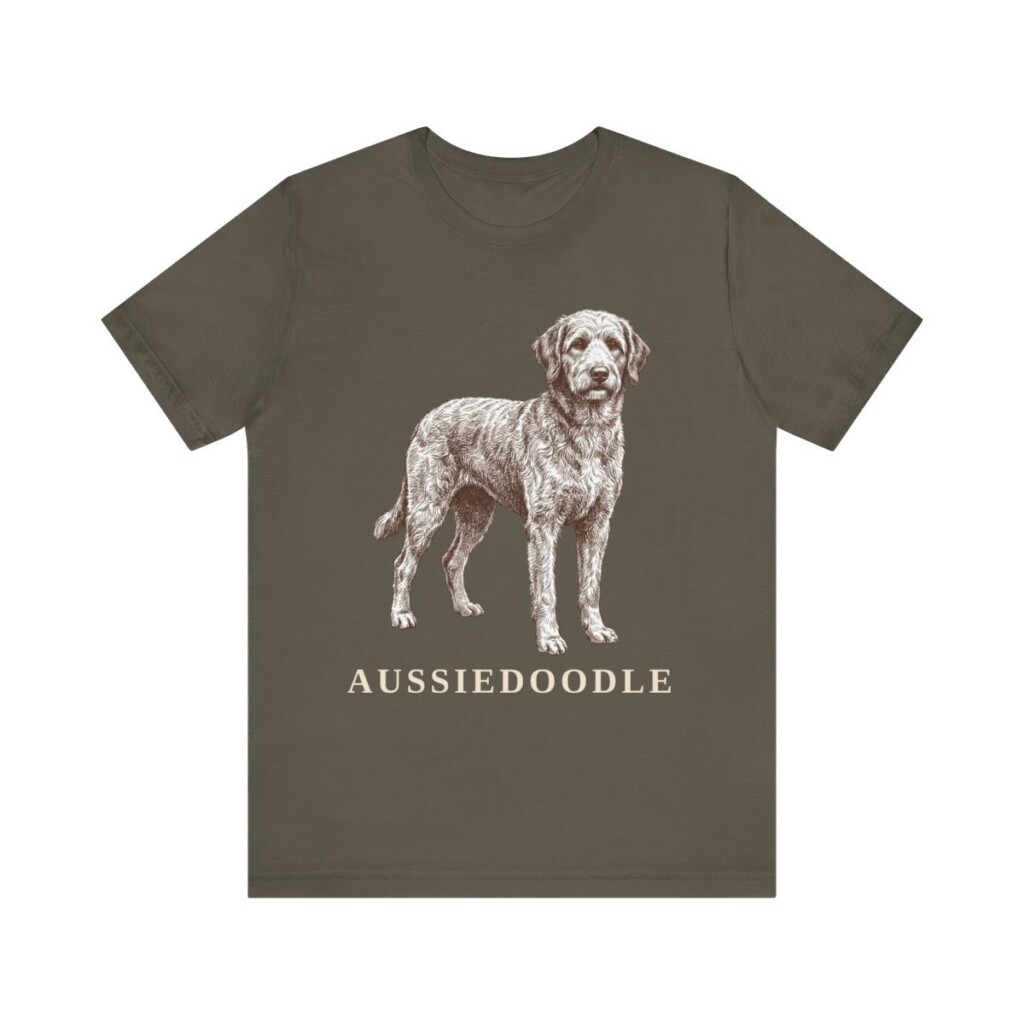 Aussiedoodle Lover Shirt, Vintage Dog Sketch Tee, Dog Lover Gift