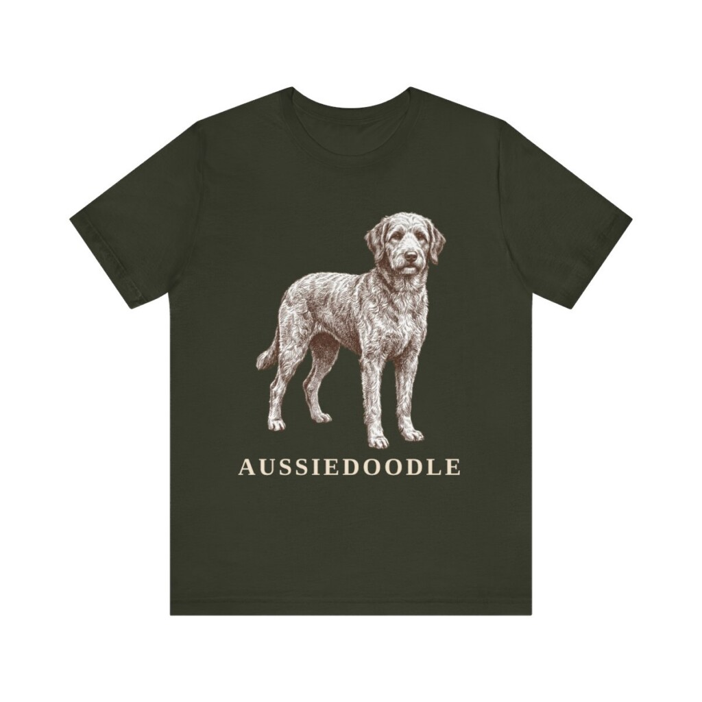 Aussiedoodle Lover Shirt, Vintage Dog Sketch Tee, Dog Lover Gift
