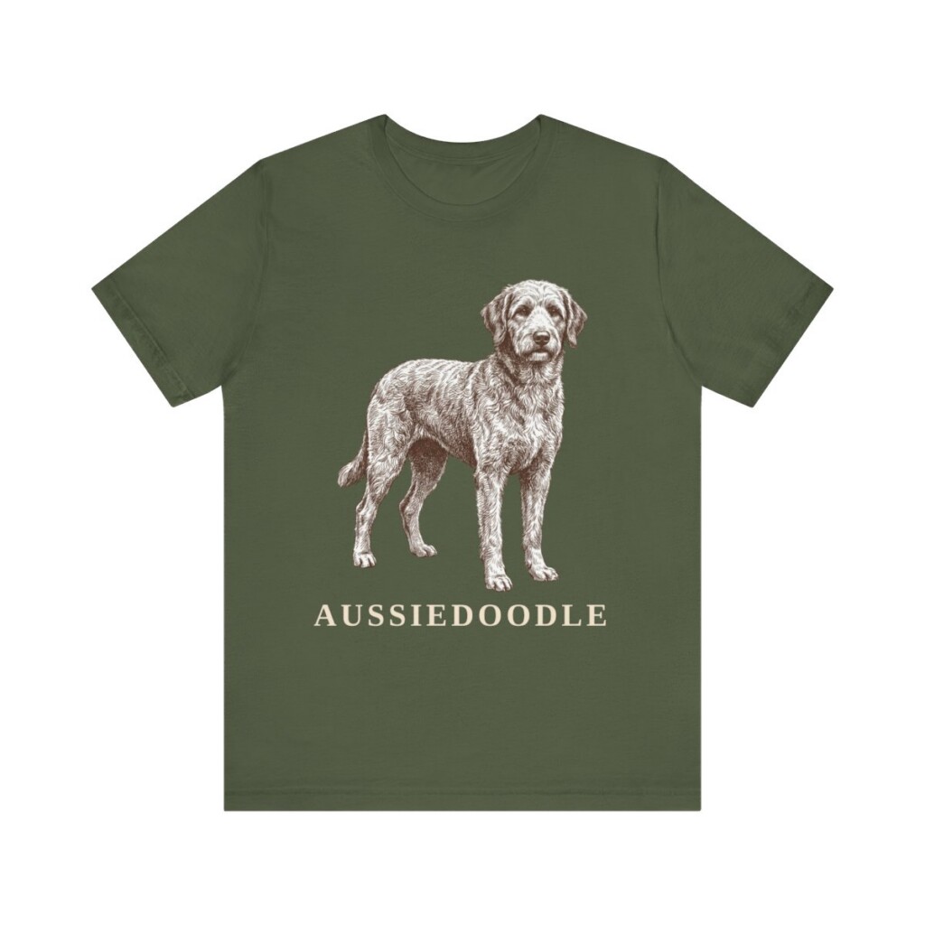 Aussiedoodle Lover Shirt, Vintage Dog Sketch Tee, Dog Lover Gift