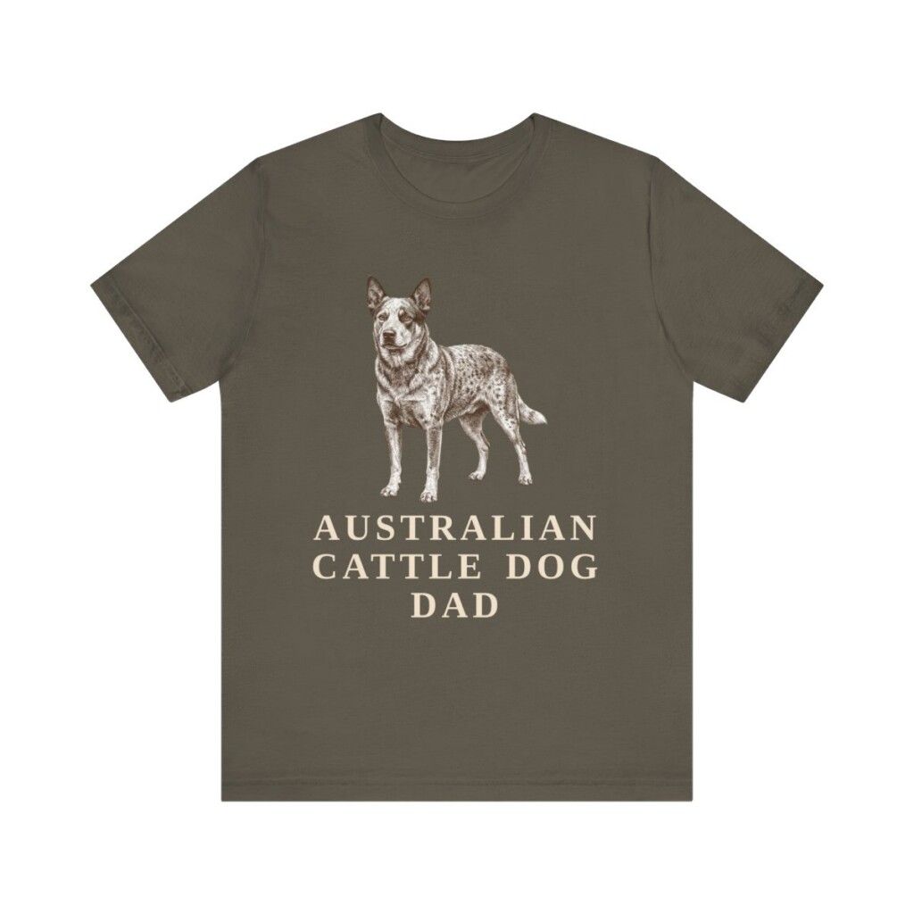 Australian Cattle Dog Dad Shirt, Vintage Dog Sketch Tee, Dog Dad Gift
