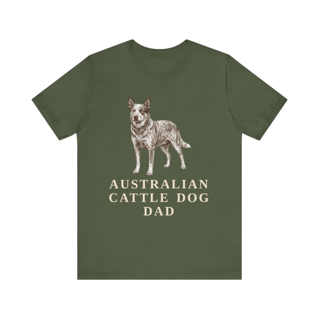 Australian Cattle Dog Dad Shirt, Vintage Dog Sketch Tee, Dog Dad Gift