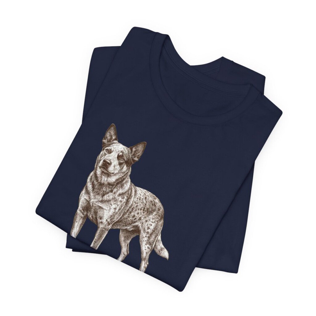 Australian Cattle Dog Dad Shirt, Vintage Dog Sketch Tee, Dog Dad Gift