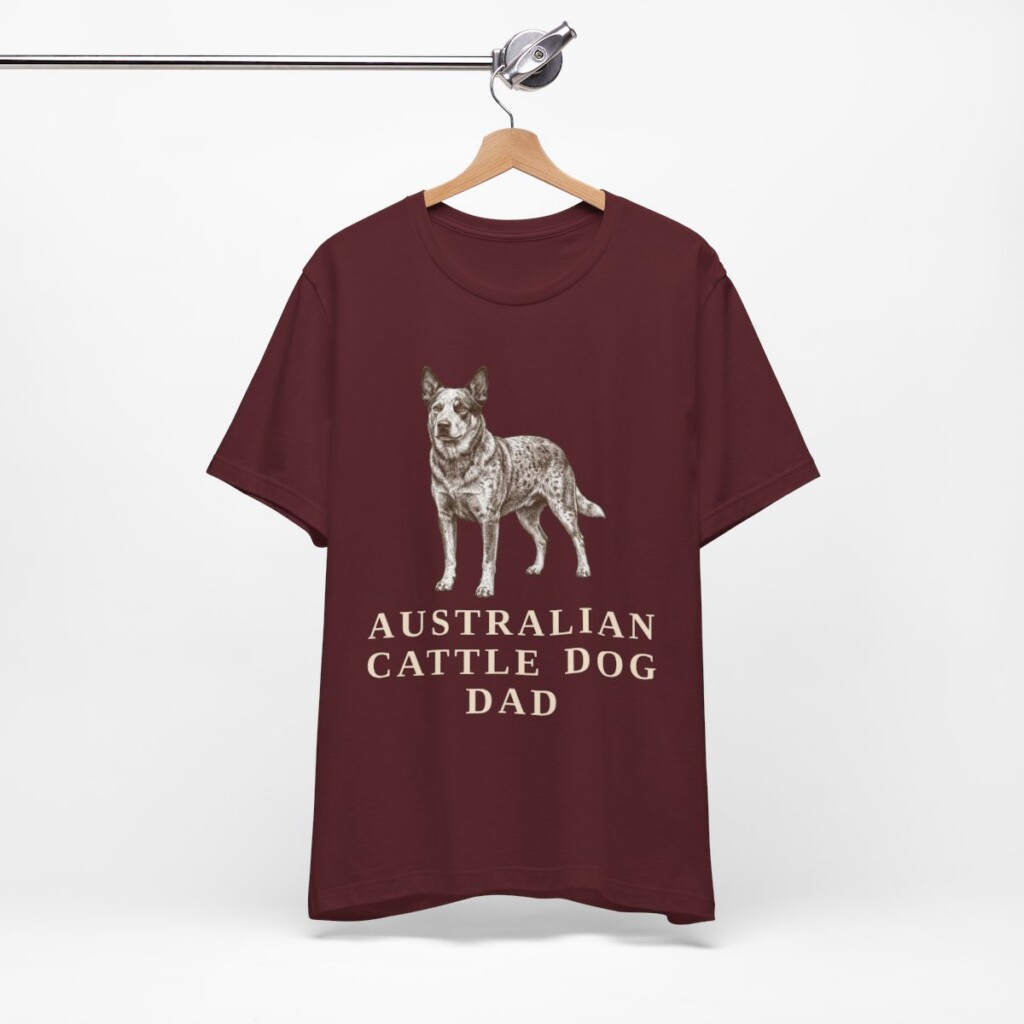 Australian Cattle Dog Dad Shirt, Vintage Dog Sketch Tee, Dog Dad Gift