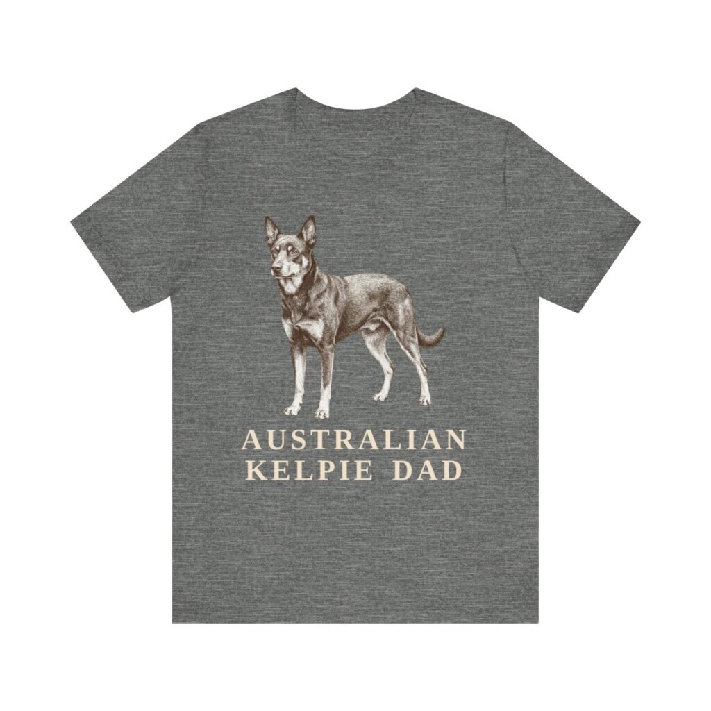 Australian Kelpie Dad Shirt, Vintage Dog Sketch Tee, Dog Dad Gift