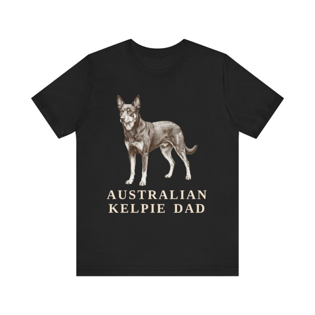 Australian Kelpie Dad Shirt, Vintage Dog Sketch Tee, Dog Dad Gift